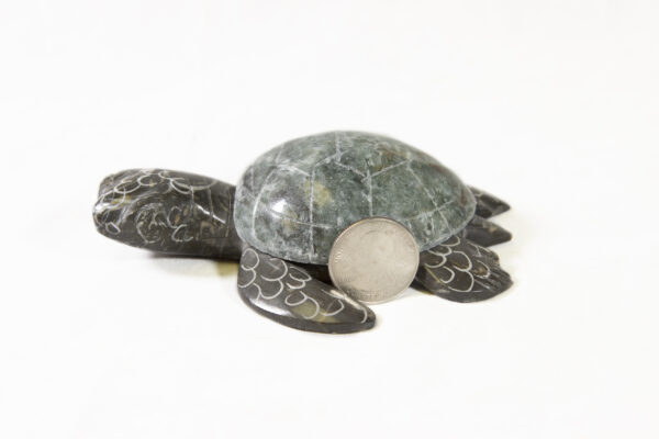 Marble Standing Turtle 4" with coin for size