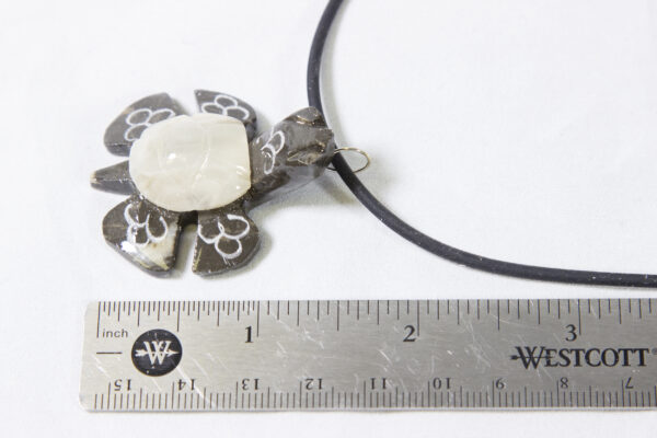 Two inch Marble Turtle Natural Necklaces with ruler for size