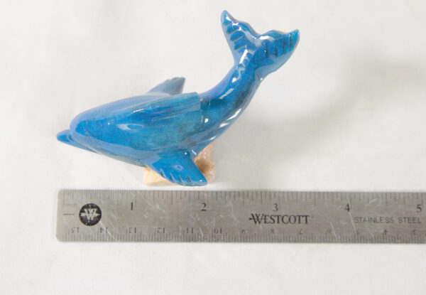 Marble Blue Dolphins 4" with ruler for size