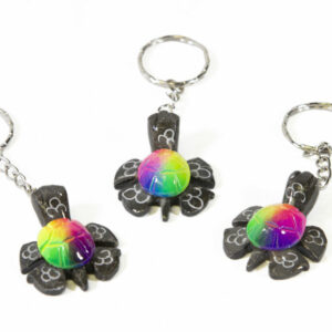 Marble Turtle Multicolor Key Chain 2" - Turtleman Foundation Purchase