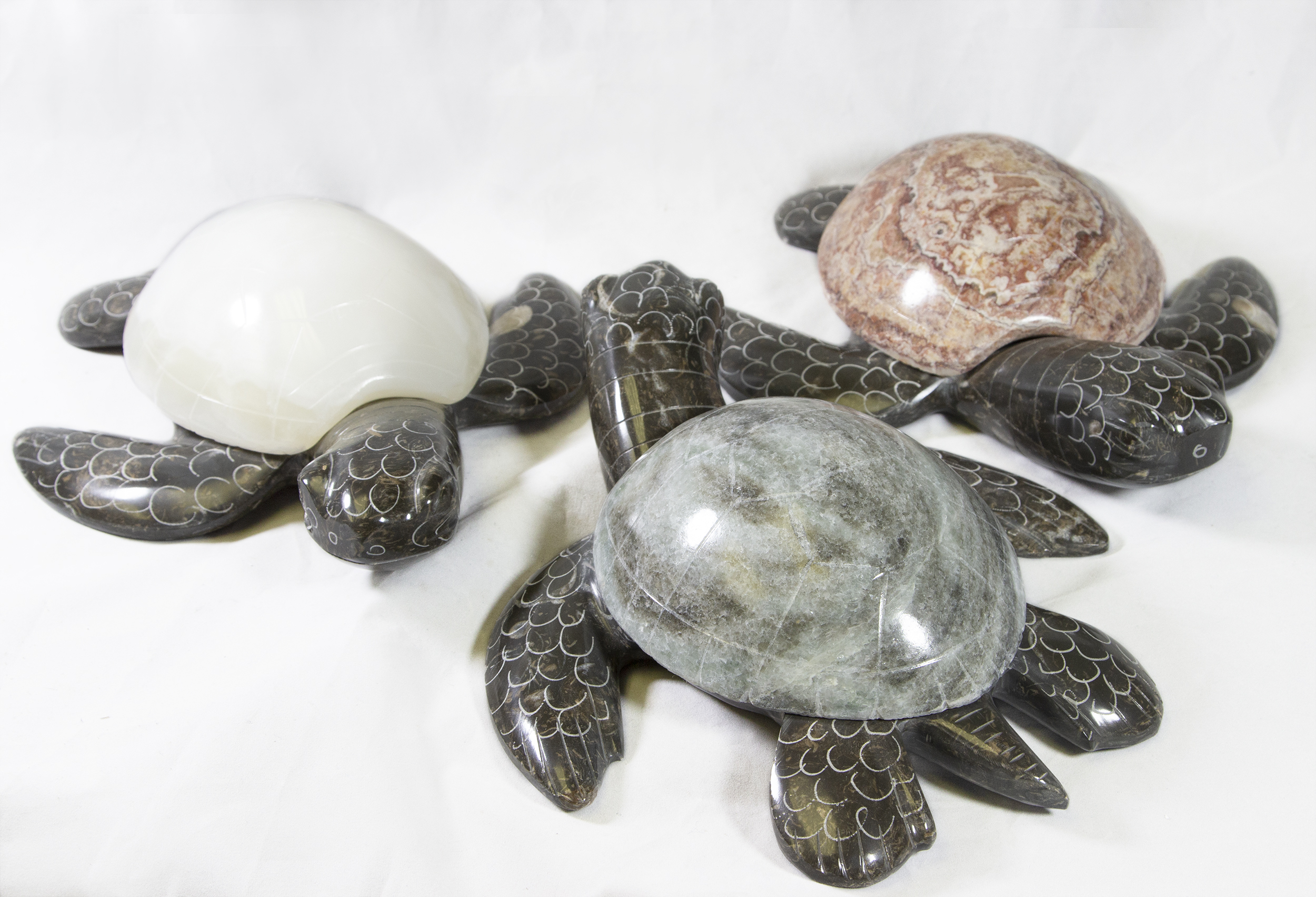 Marble Natural Turtle 9"