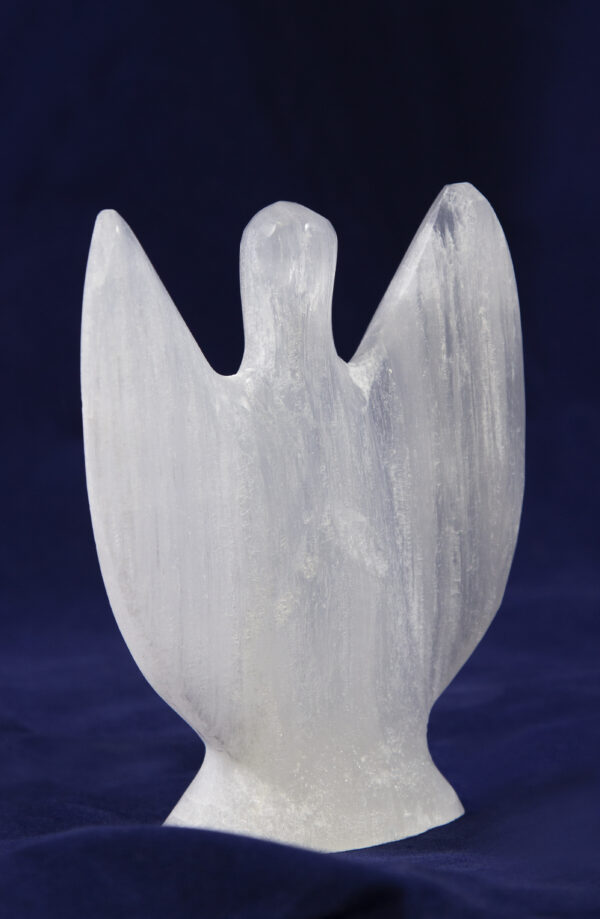 Large Selenite Angel front view