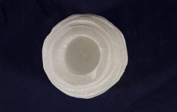 Rounded Rough Selenite Candle Holder inside view