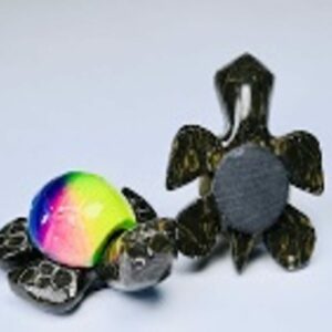 Multicolor Marble Turtle Magnet 1.5" - Turtleman Foundation Purchase