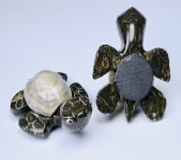 Two Natural Marble Turtle Magnet 1.5"