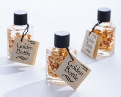 Real Gold Flakes in Glass Vial with Golden Bottle Label