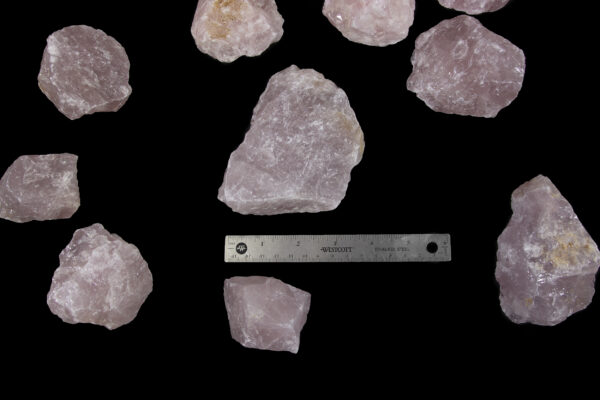 Rose Quartz Individual Pieces with ruler for width