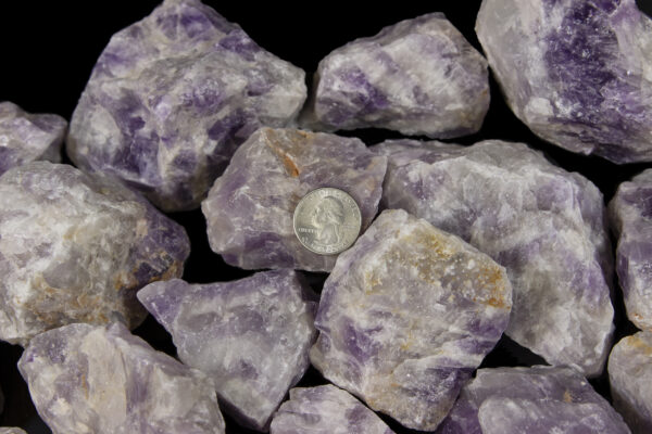 Chevron Amethyst Individual Pieces with coin for size