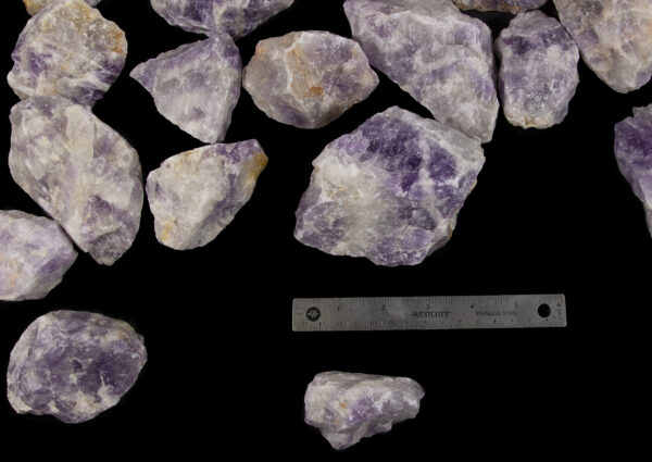 Chevron Amethyst Individual Pieces with ruler for width