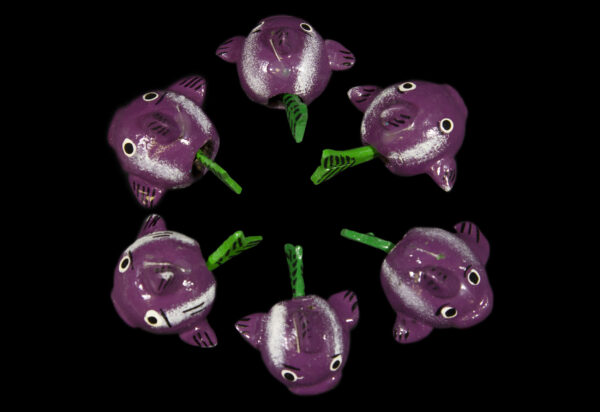 Set of several LooseNeck Flat Fish Figurines made from dried limoncello fruit