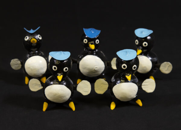 LooseNeck Penguin Figurines made from dried limoncello fruit