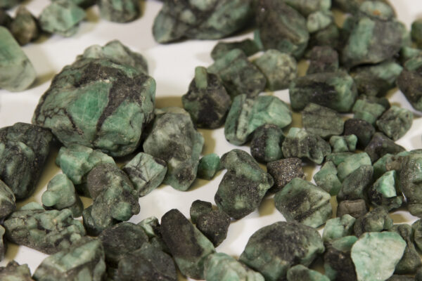 Pile of Medium Emerald Stones top view