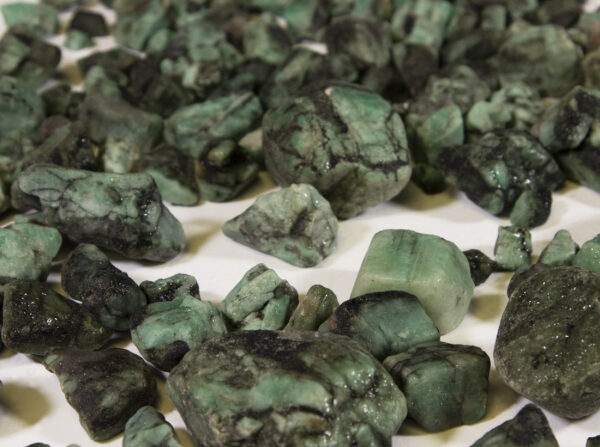 Pile of Medium Emerald Stones close view