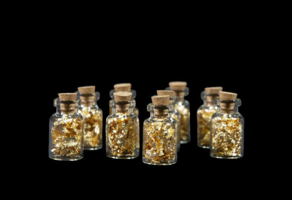Real Gold Flakes in Glass Vial