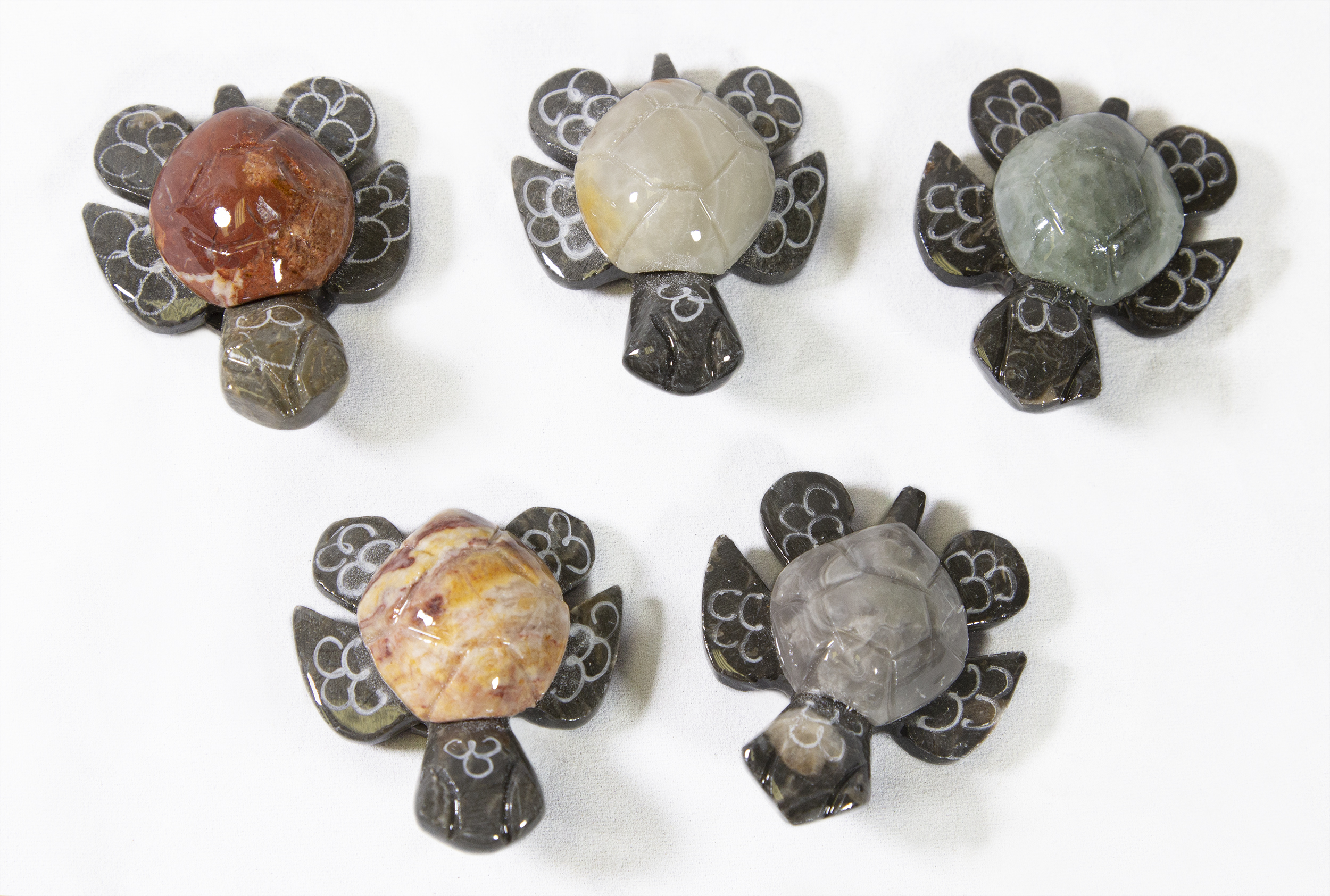 Natural Marble Turtle Magnets 1.5"