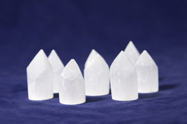 Group of Selenite Point Towers from front