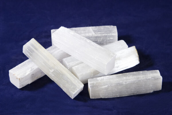 Pile of four to five inch Selenite Rough Wands