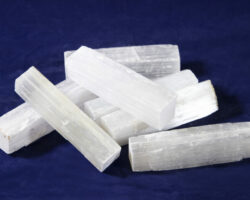 Pile of Rough Four Inch Selenite Wands front view