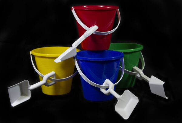 Small Assorted Plastic Pail and Shovel Set front view