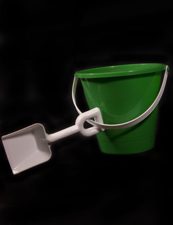 Green Bucket and shovel from Small Assorted Plastic Pail and Shovel Set