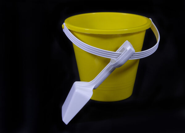 Yellow Bucket and shovel from Small Assorted Plastic Pail and Shovel Set