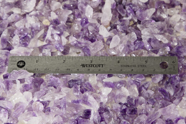 1 lb Amethyst gravel mix with ruler for size