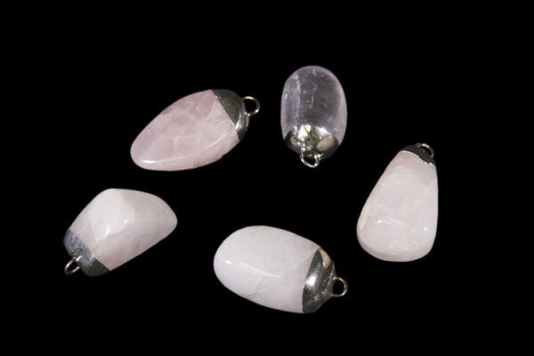tumbled rose quartz pendant