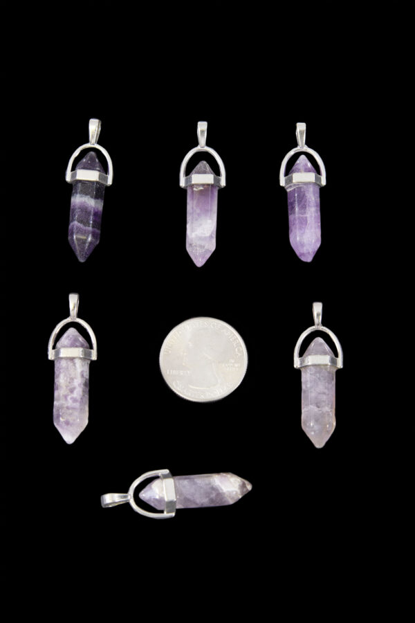 amethyst pendant and quarter