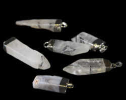 tourmalinated quartz pendants