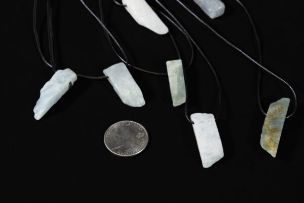 aquamarine necklaces with ruler