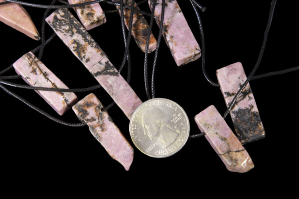 rhodonite necklaces with quarter