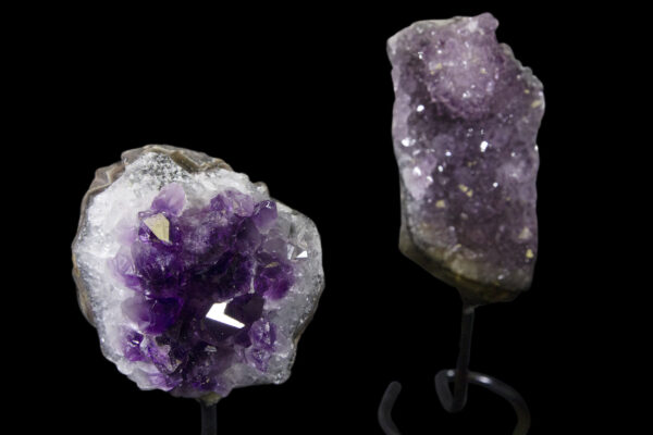 Amethyst Stones on a Stand top view