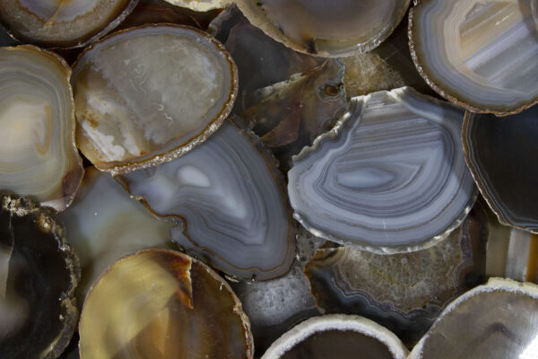 Pile of natural agate coasters