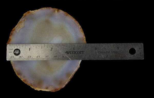 agate coaster with ruler to scale