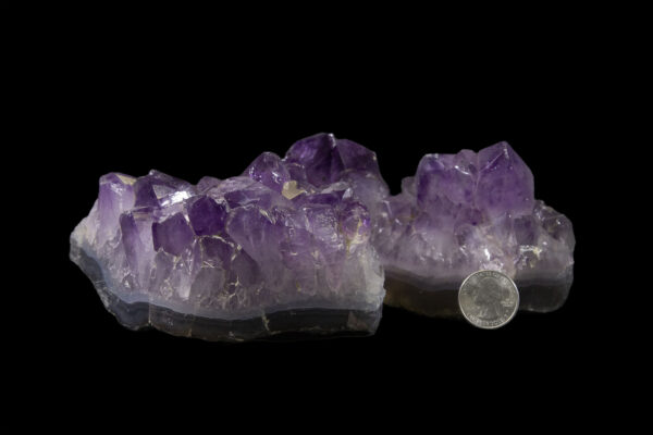 amethyst three pack with quarter to scale