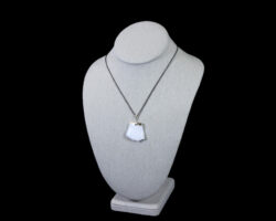 rough chalcedony pendant on bust