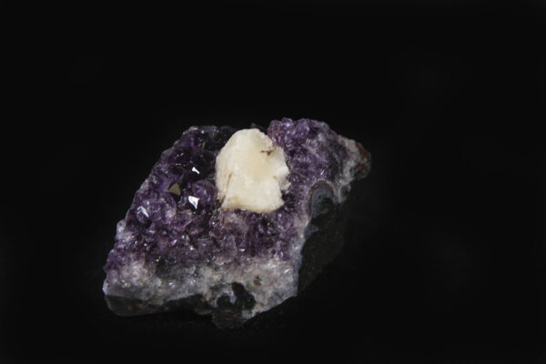 Top of Side of Amethyst Geode with Calcite Growth