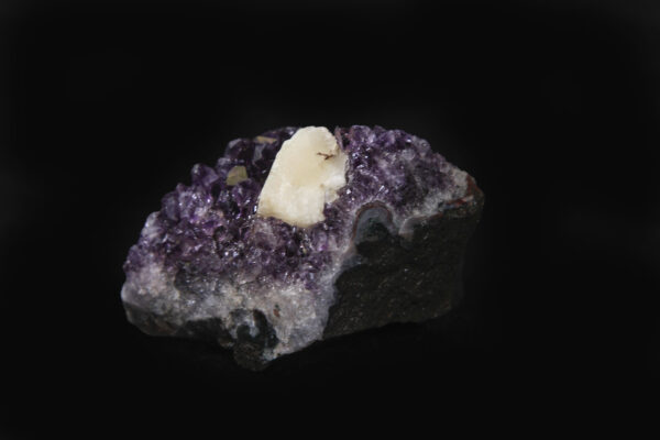 Side of Amethyst Geode with Calcite Growth