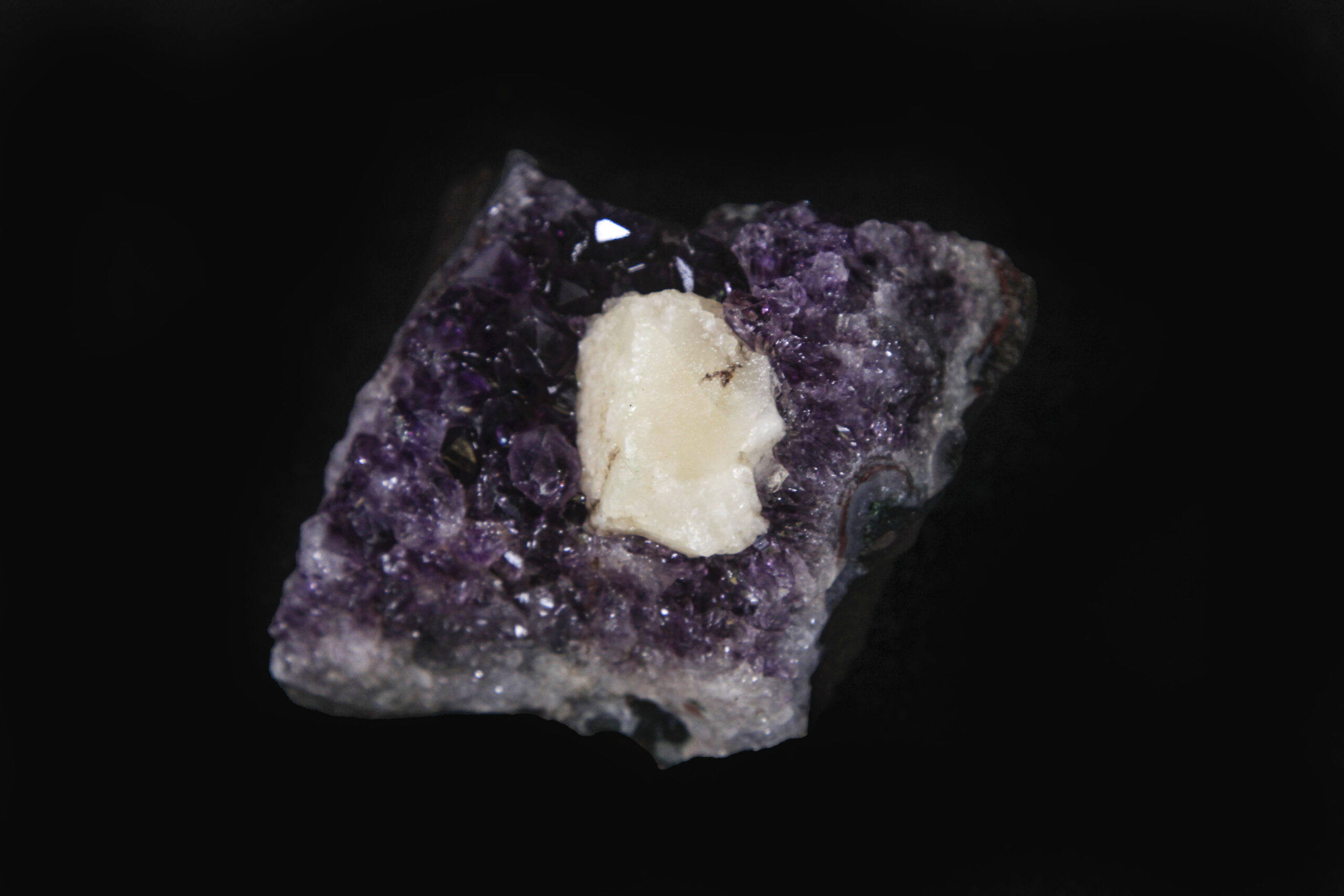 Amethyst Geode with Calcite Growth