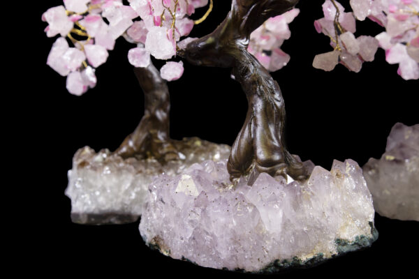 Rose Quartz Crystal Tree base view