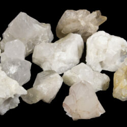pile of quartz crystal clusters