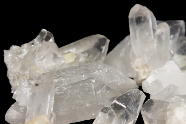 quartz points in a pile close up