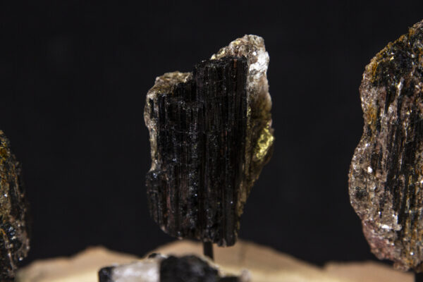 Tourmaline on a stand front view