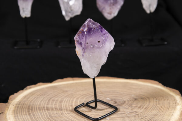 Purple White Amethyst Point on a Stand