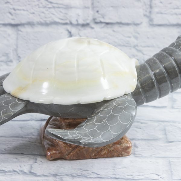 Fred - 18" Marble Turtle (White)