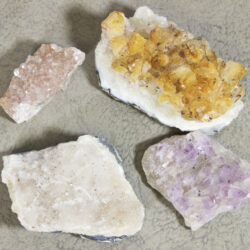 set of four amethyst - orange, pink, purple, and white