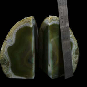 Green Dyed Agate Bookends, Medium