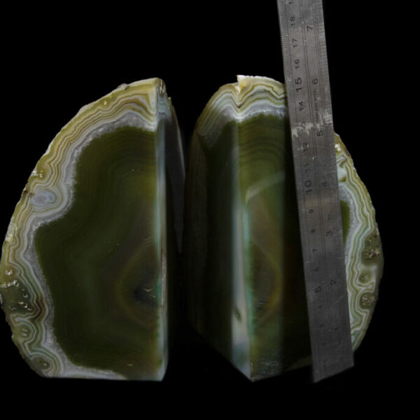 Green Dyed Agate Bookend, Medium