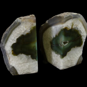 Green Dyed Agate Bookends, Small