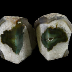 green agate bookends
